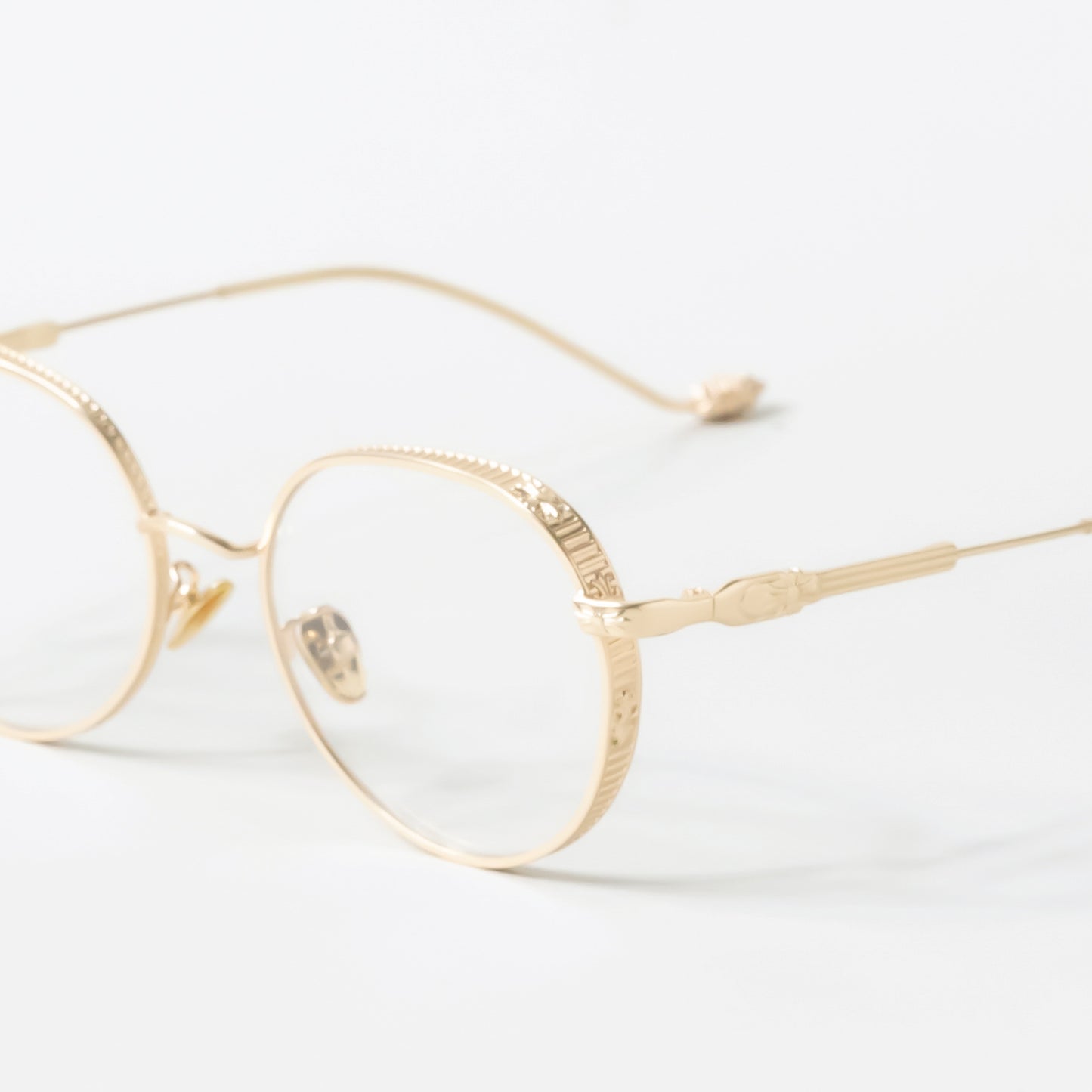 Rounded Gold Metal Frame Glasses