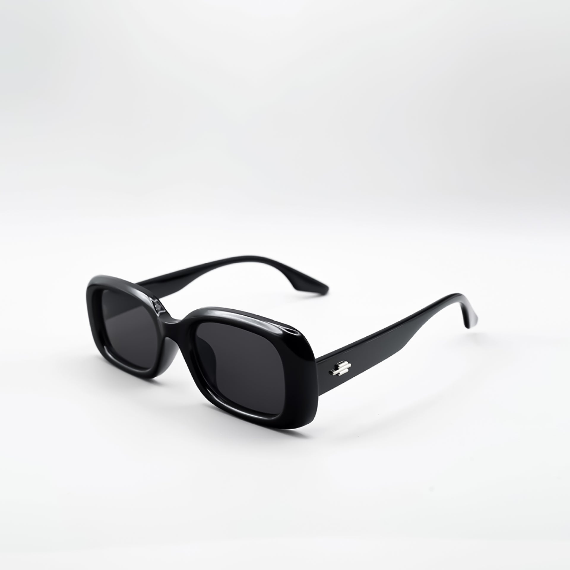 Black Rectangle Bubble Sunglasses