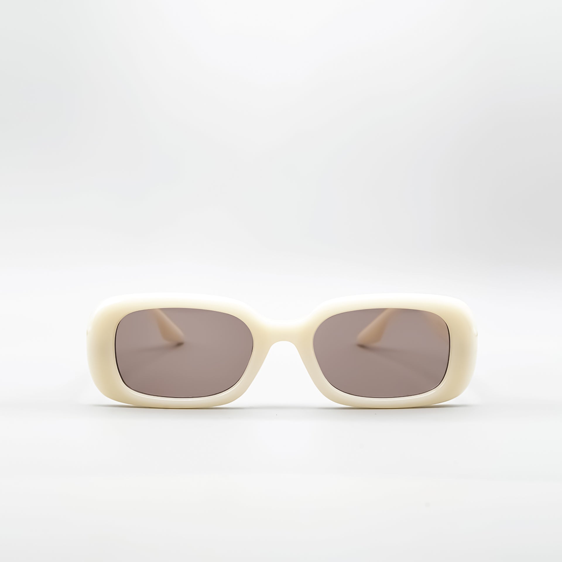 White Rectangle Bubble Tinted Sunglasses
