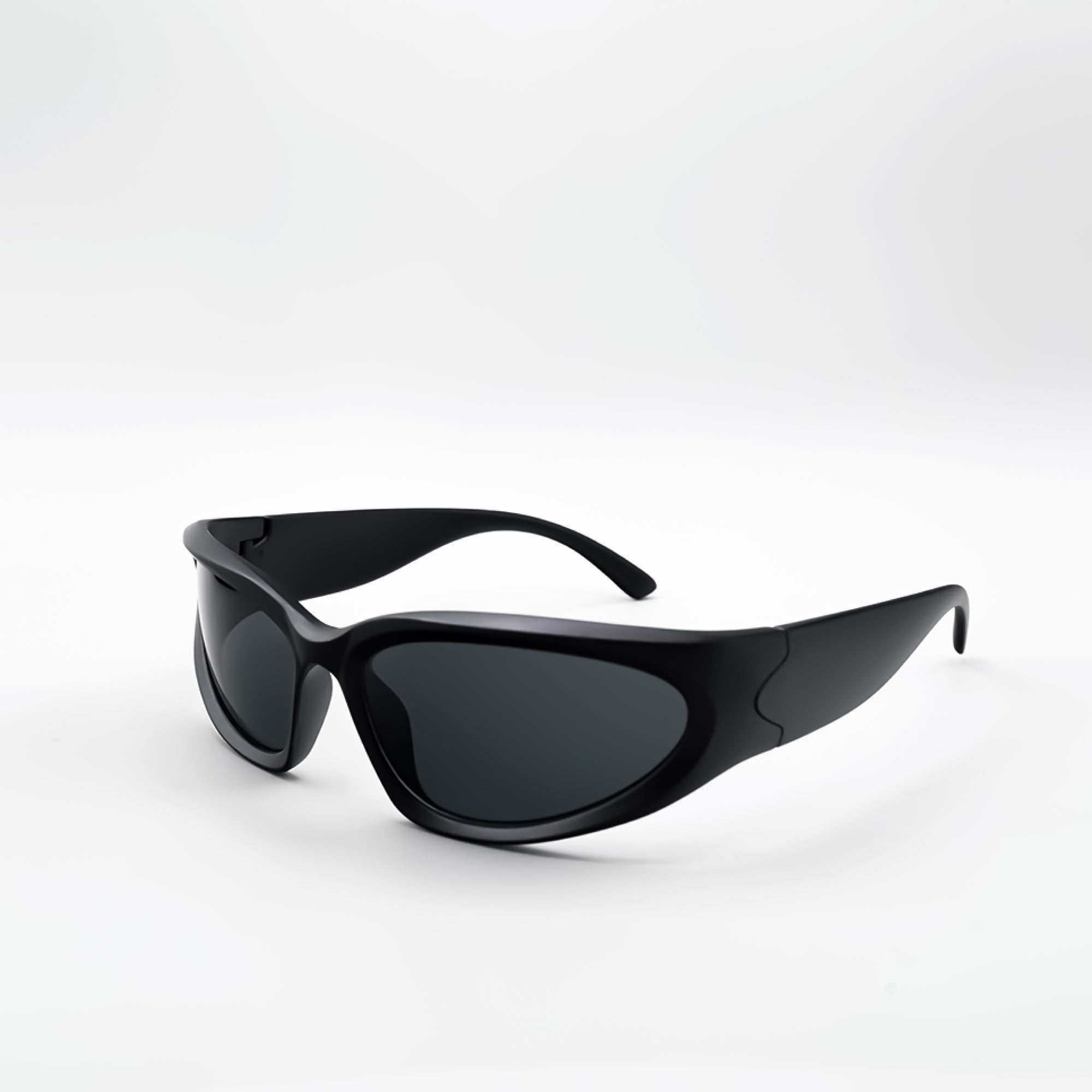 Black Chunky Wraparound Sunglasses