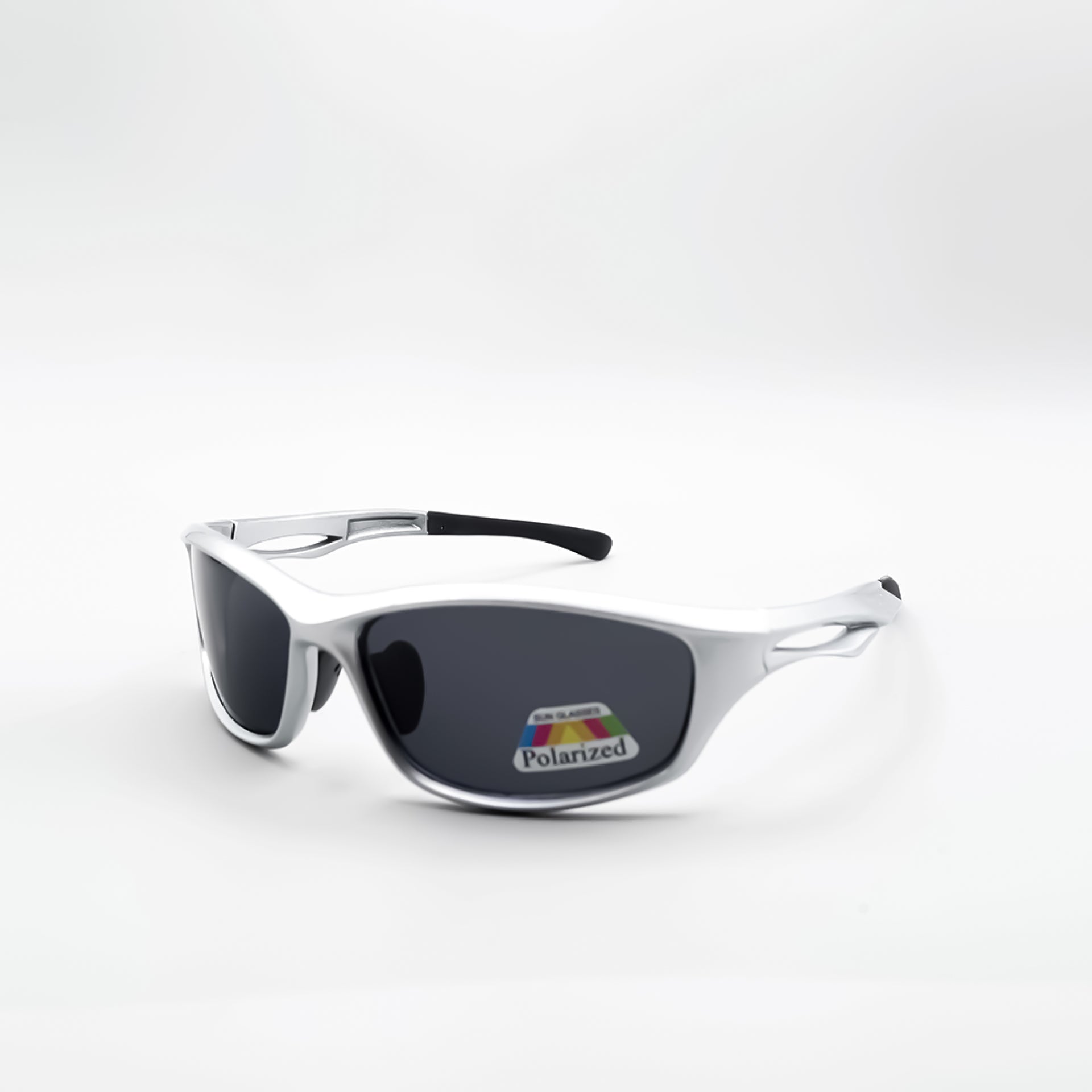 Silver Wraparound Sports Sunglasses