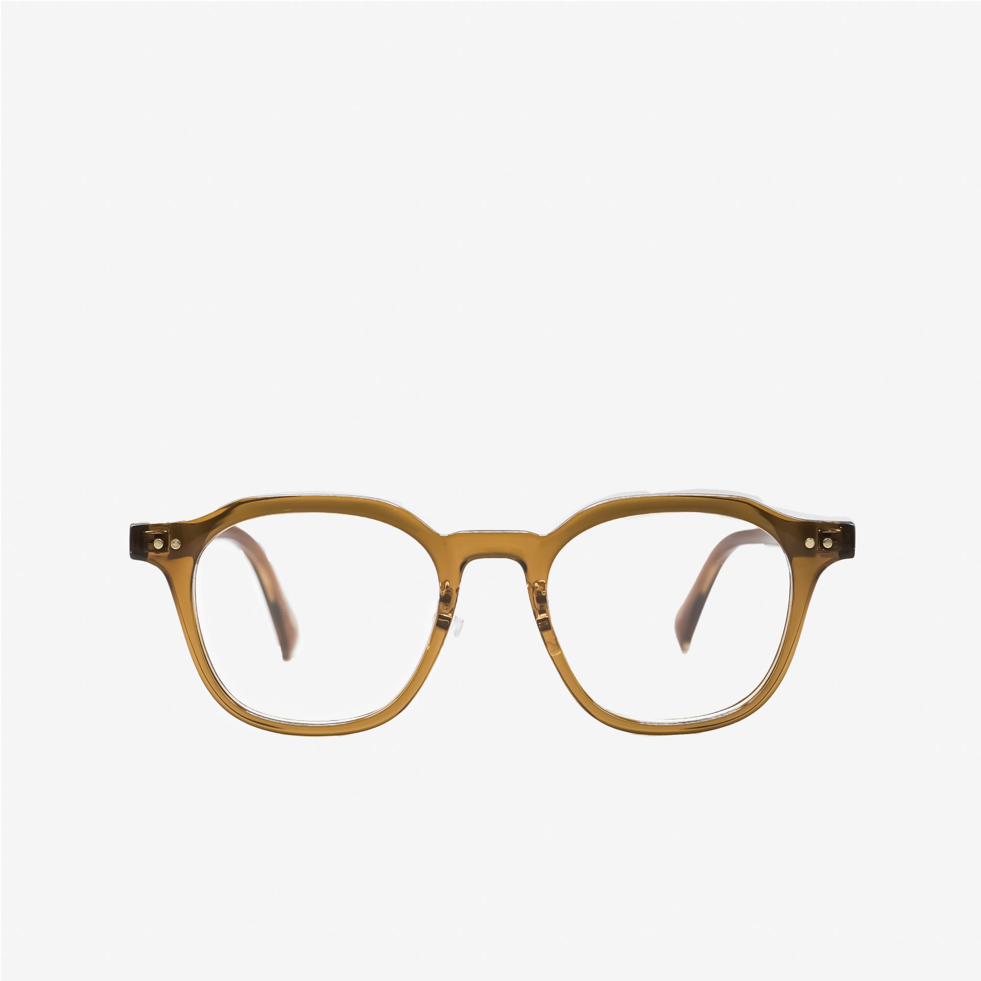 Retro Vintage Polygon Square Brown Thin Frame