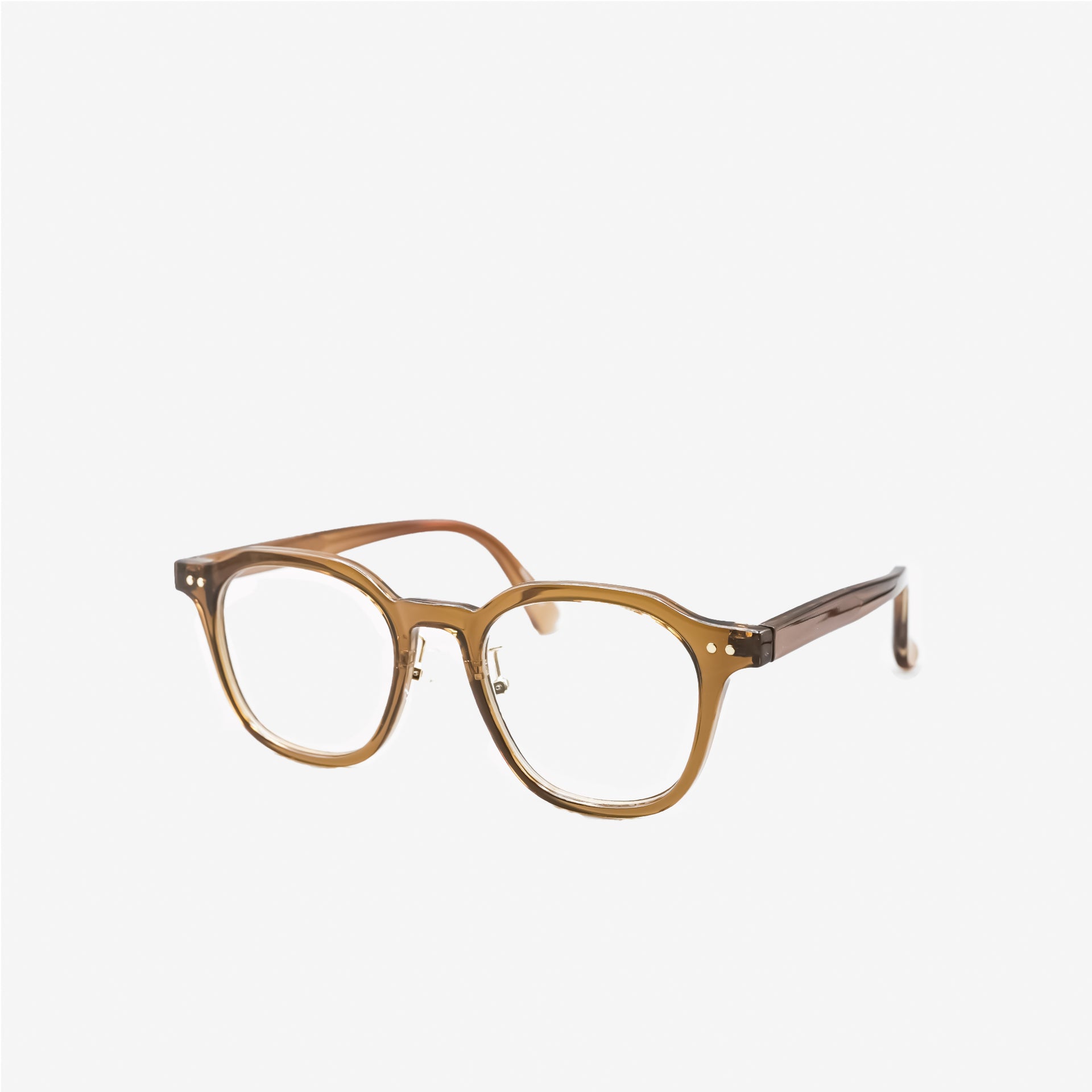 Retro Vintage Polygon Square Brown Thin Frame