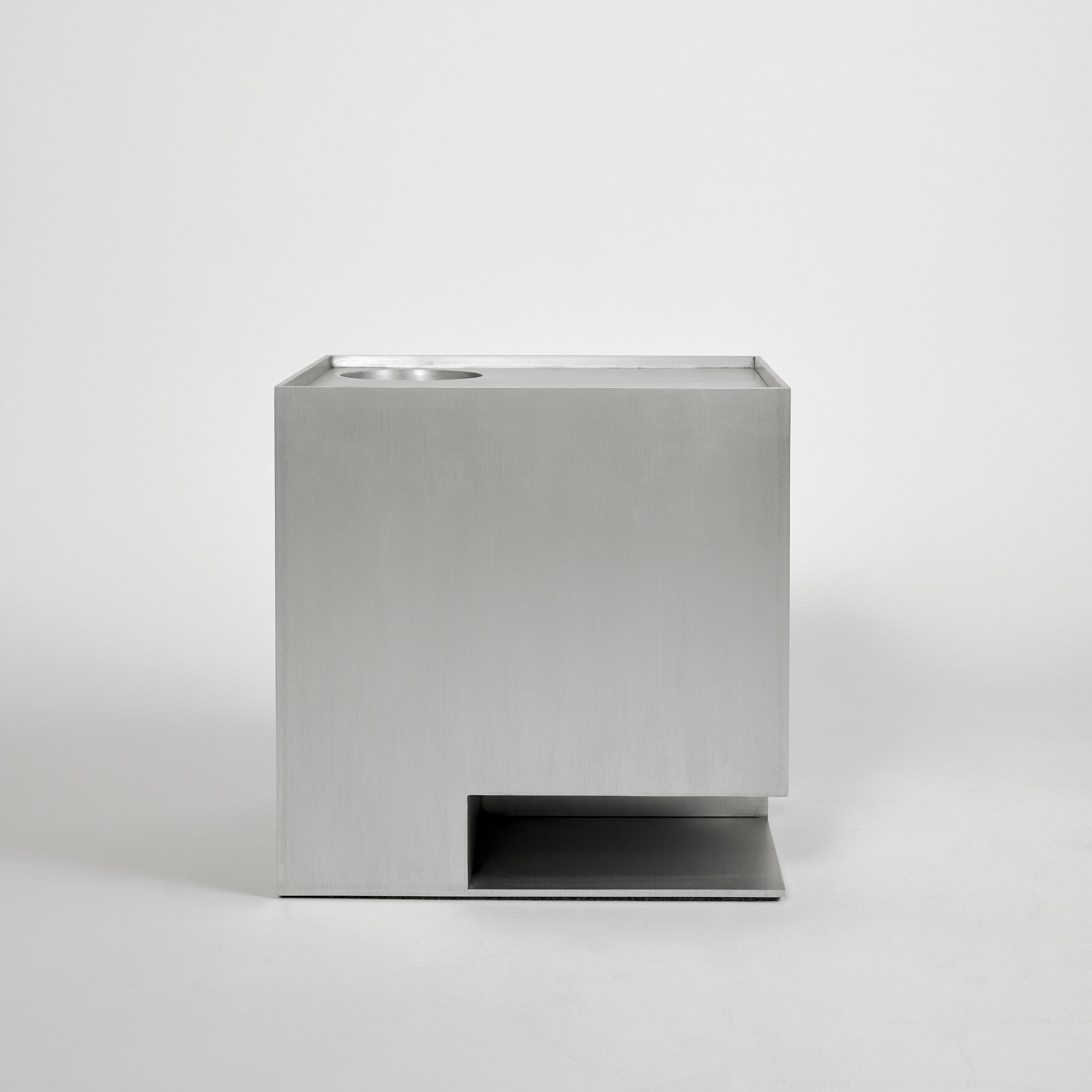 Dwell, Side Table in Hand Brushed Aluminum