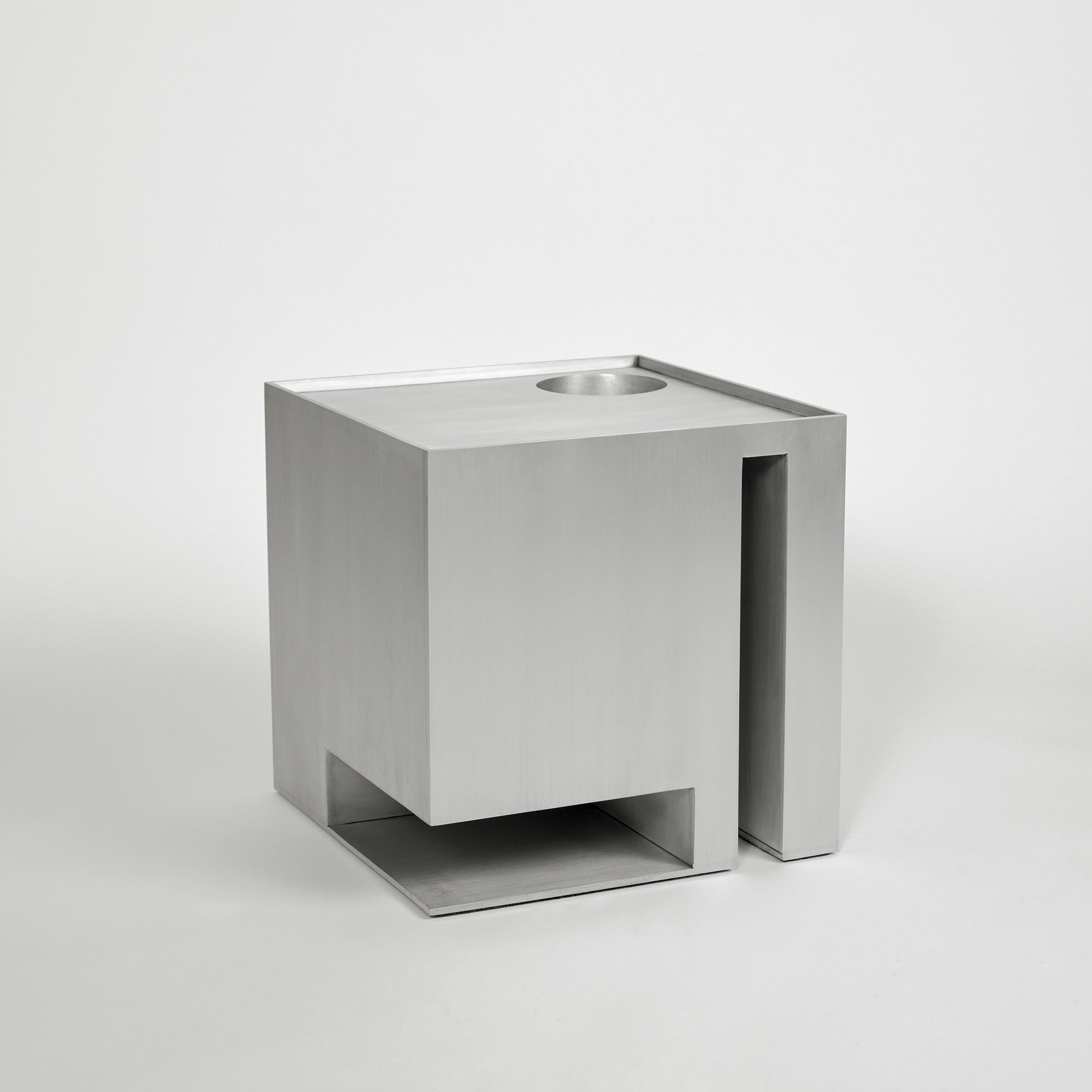 Dwell, Side Table in Hand Brushed Aluminum