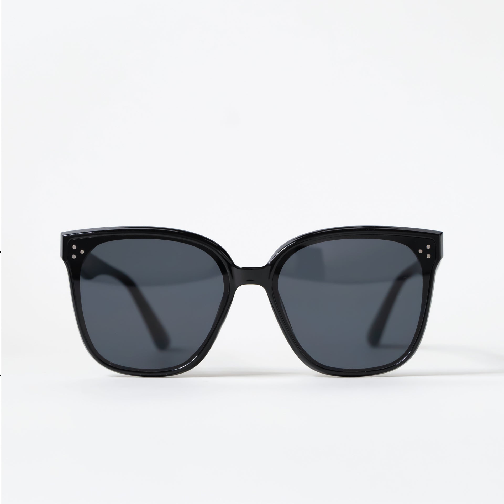 Large Square Black Polarized Sunglasses