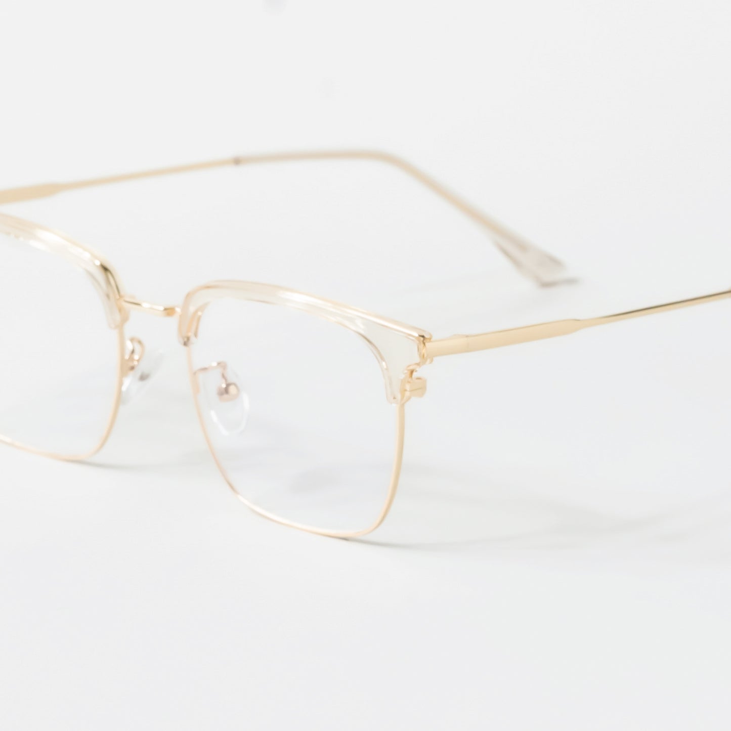 Gold and Clear Classic Retro Square Glasses