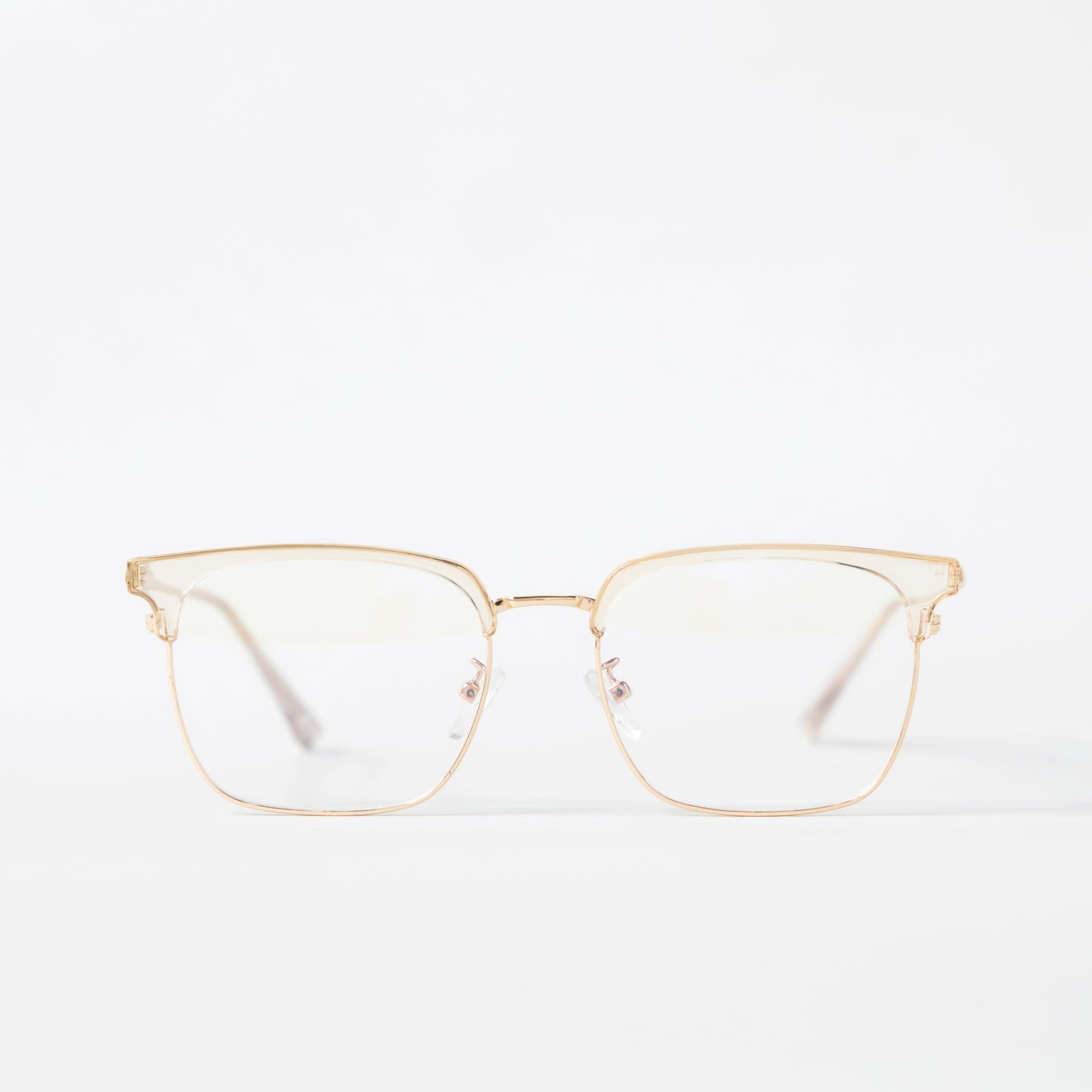 Gold and Clear Classic Retro Square Glasses