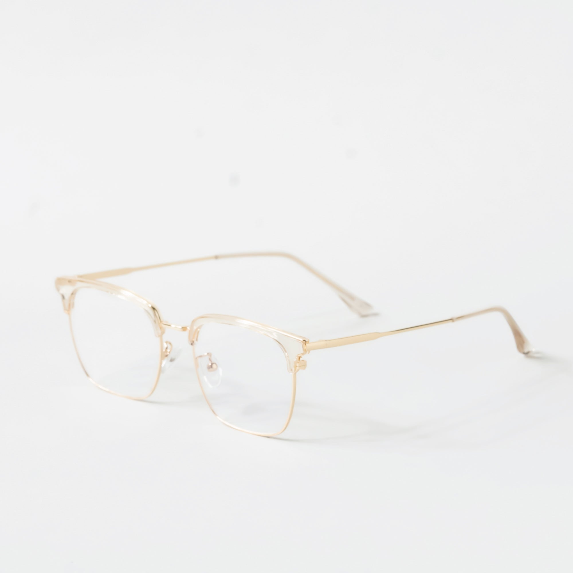 Gold and Clear Classic Retro Square Glasses