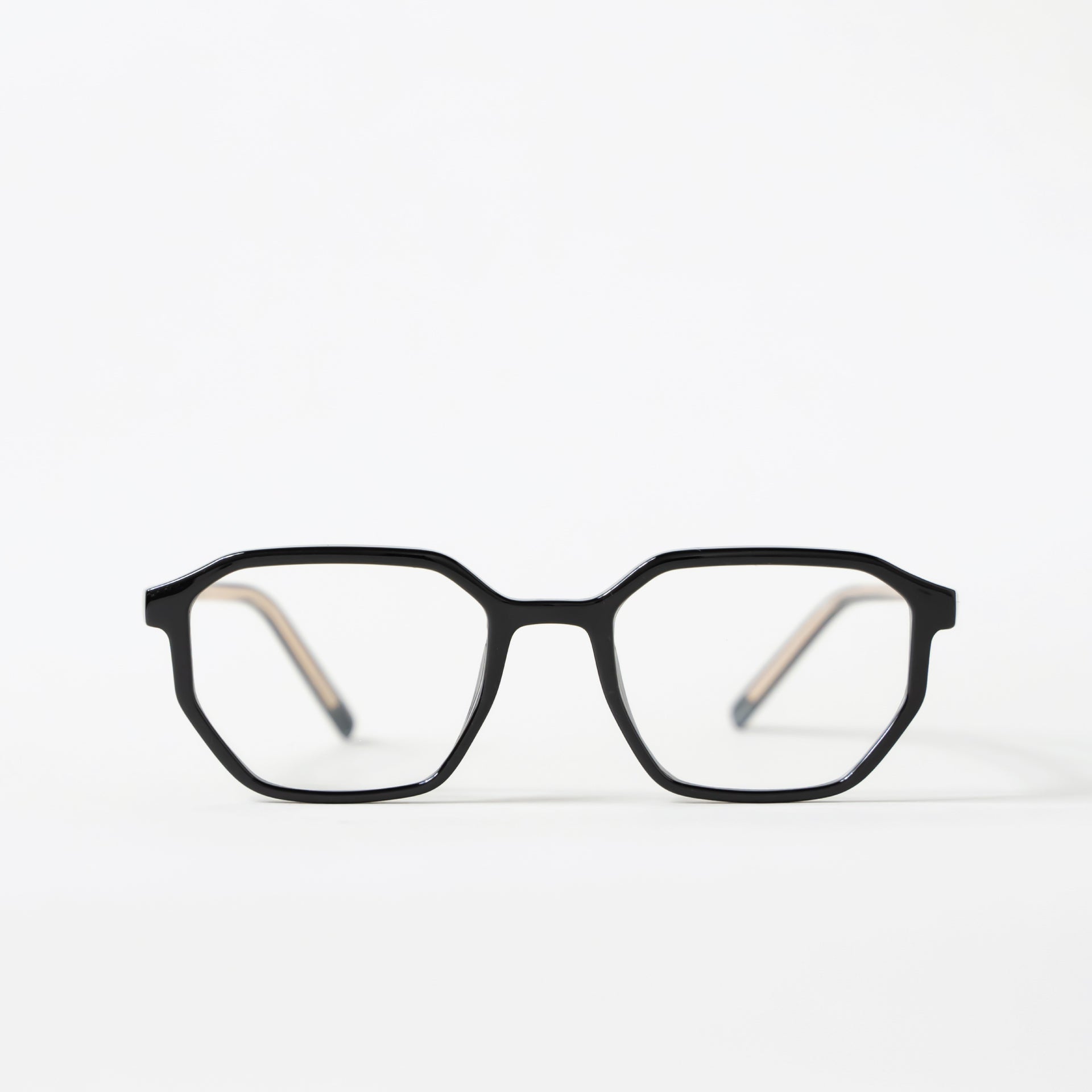 Black Polygonal Rectangular Frame Glasses