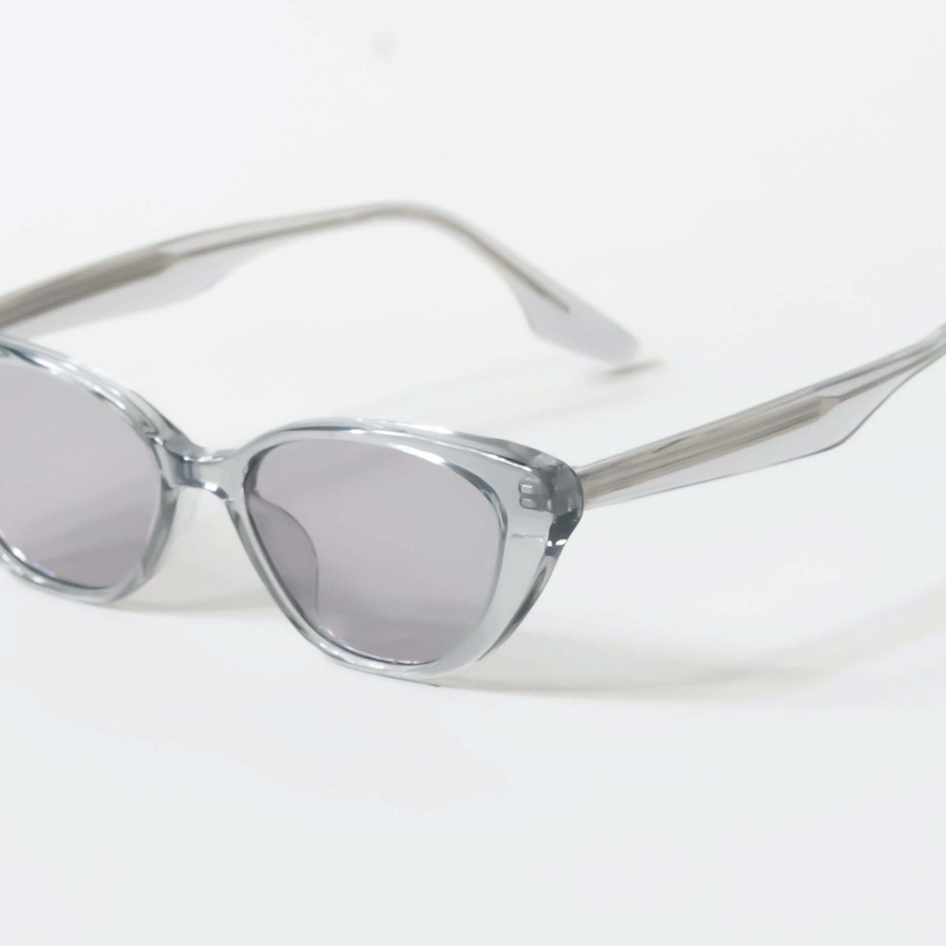 Smoke Grey Clear Cat Eye Sunglasses