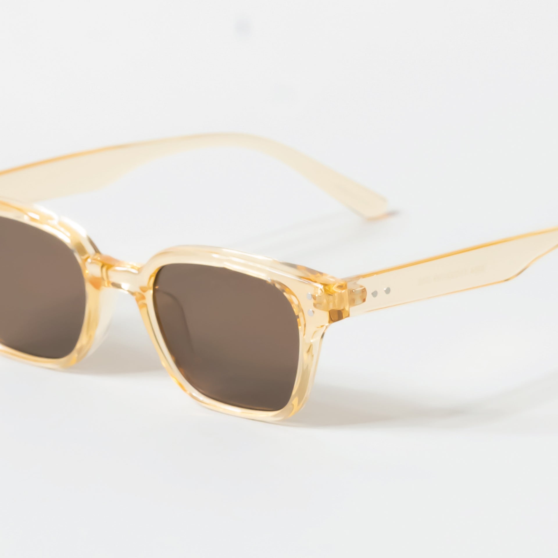 Yellow Clear Square Rectangle Sunglasses