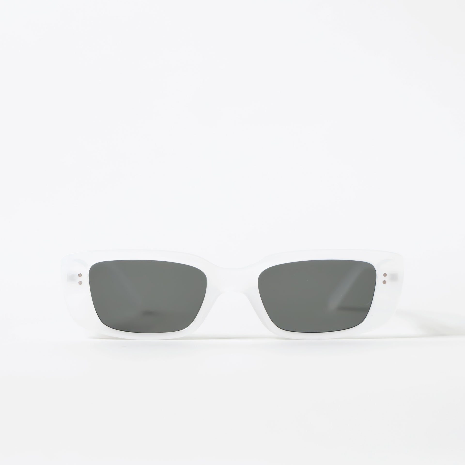 White Rectangle Slim Sunglasses