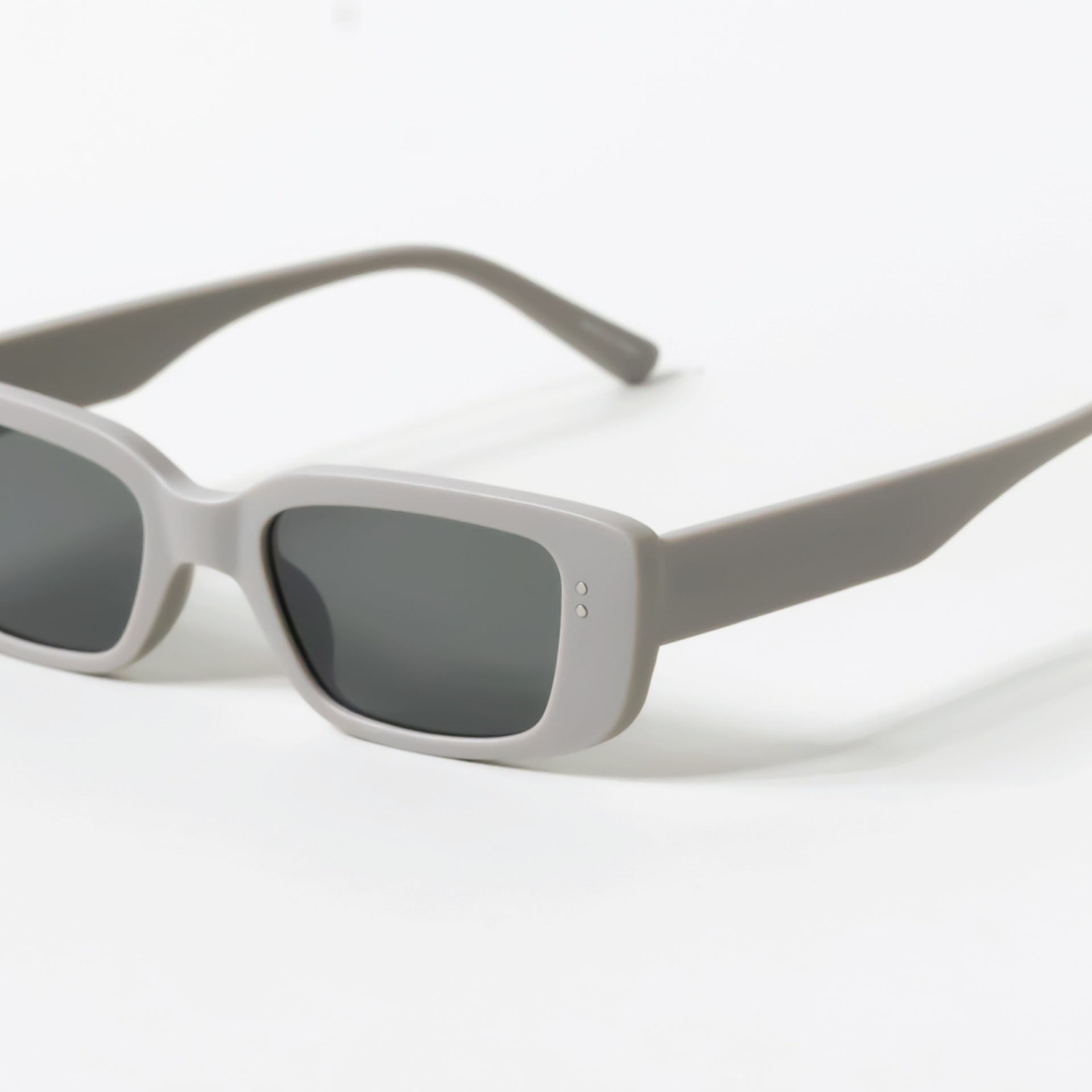 Matte Grey Rectangle Slim Sunglasses