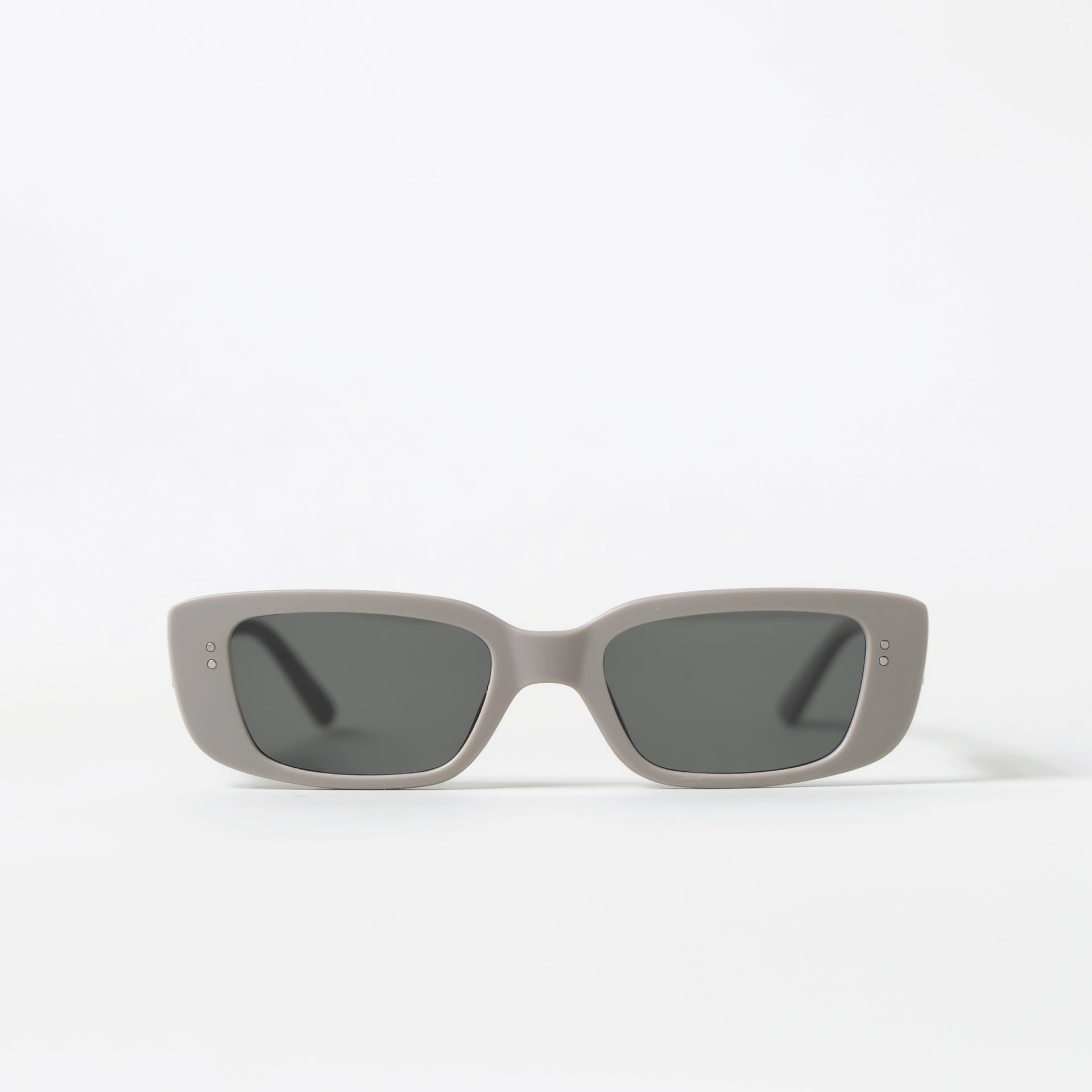 Matte Grey Rectangle Slim Sunglasses