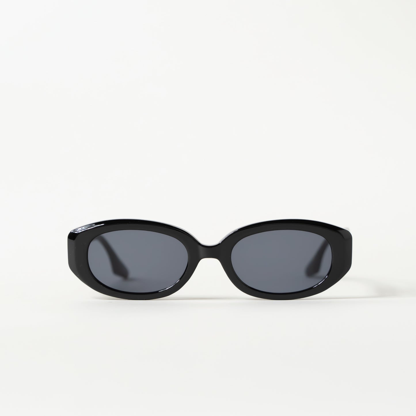 Black Skinny Round Eye Sunglasses