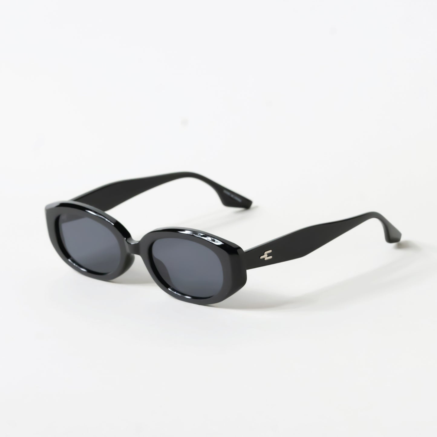 Black Skinny Round Eye Sunglasses