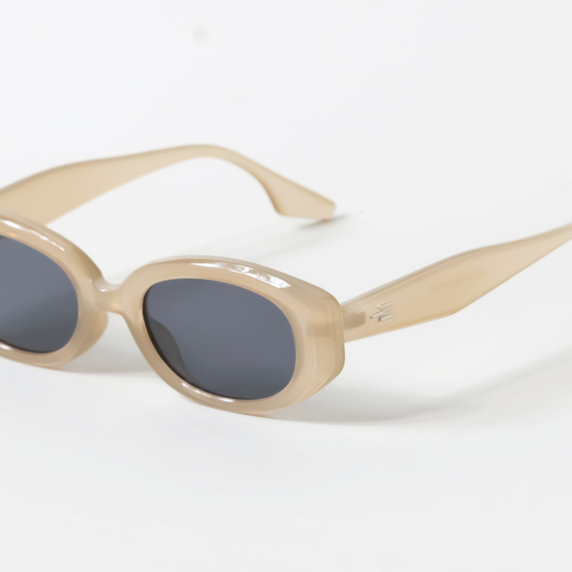 Beige Marble Round Eye Sunglasses