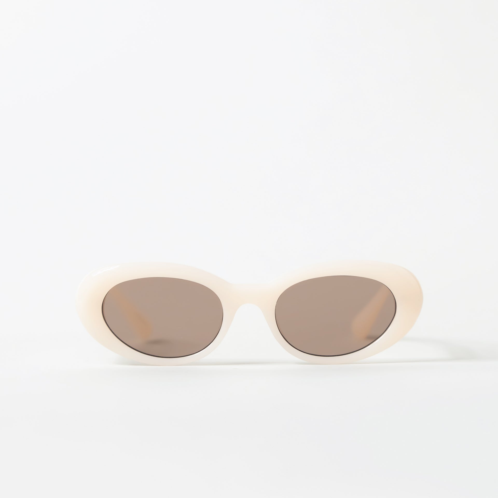 White (Light Pink) Marble Round Eye Sunglasses