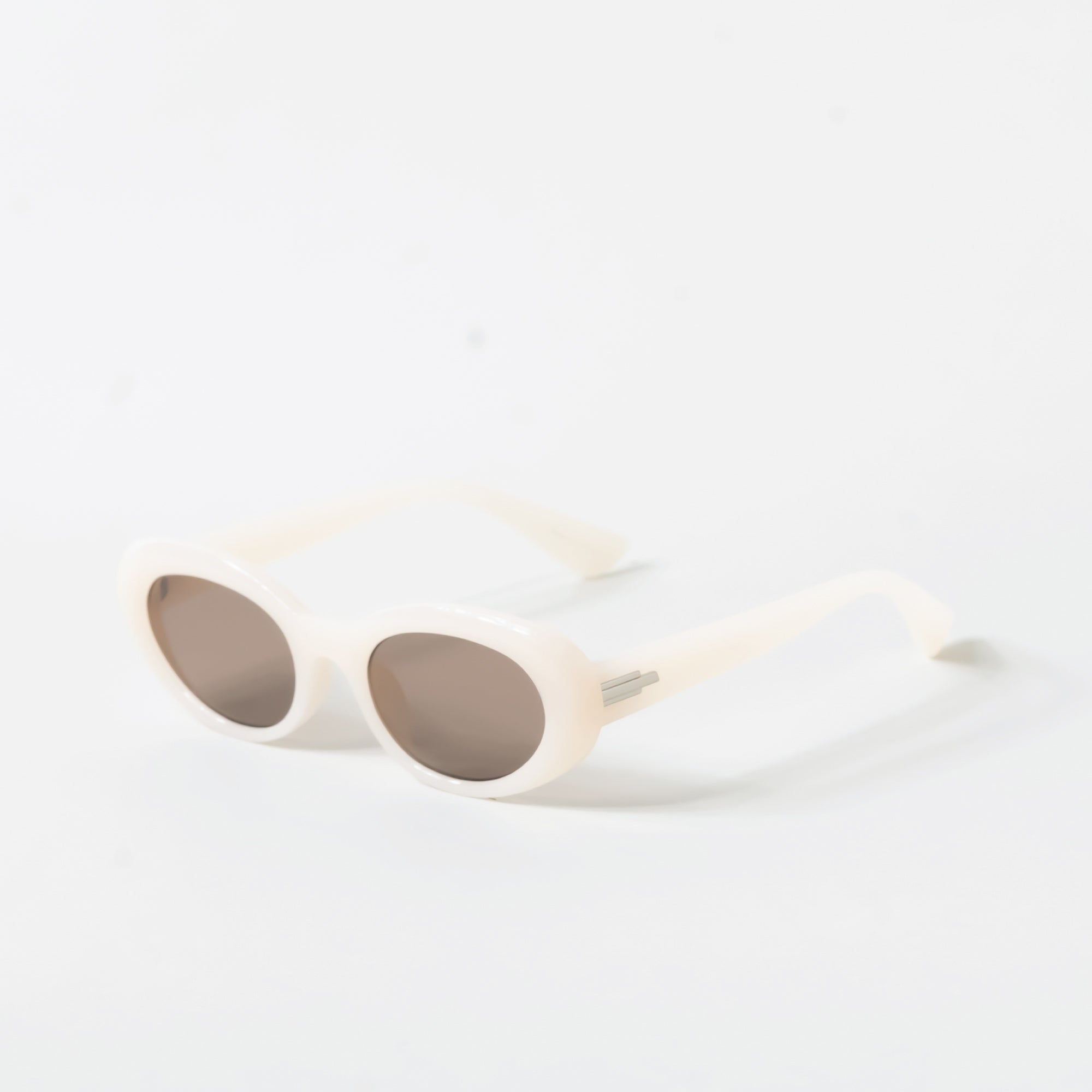 White (Light Pink) Marble Round Eye Sunglasses