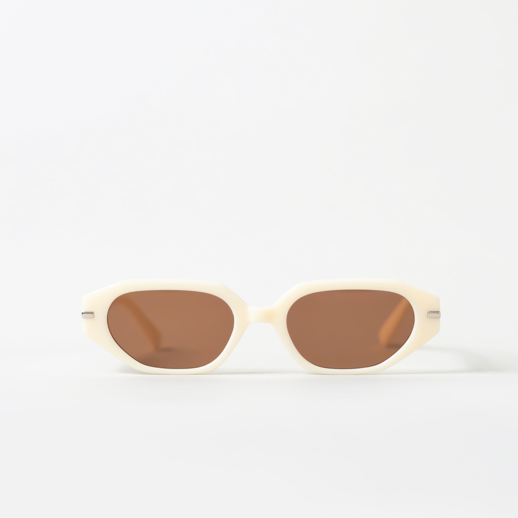 Off White Slim Rectangular Side Detail Sunglasses