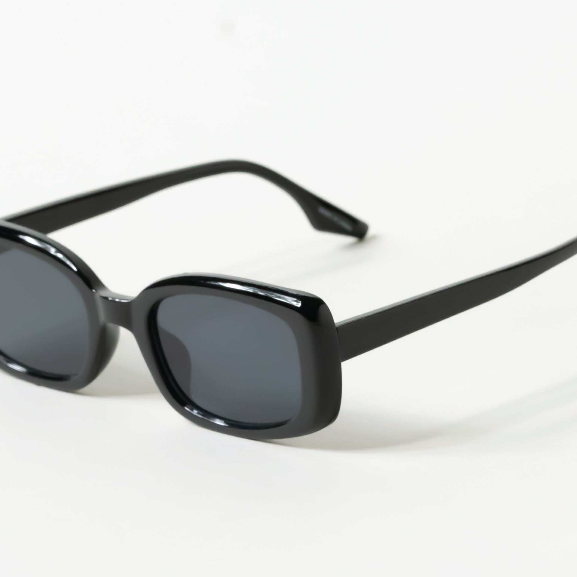 Black Rounded Rectangle Sunglasses