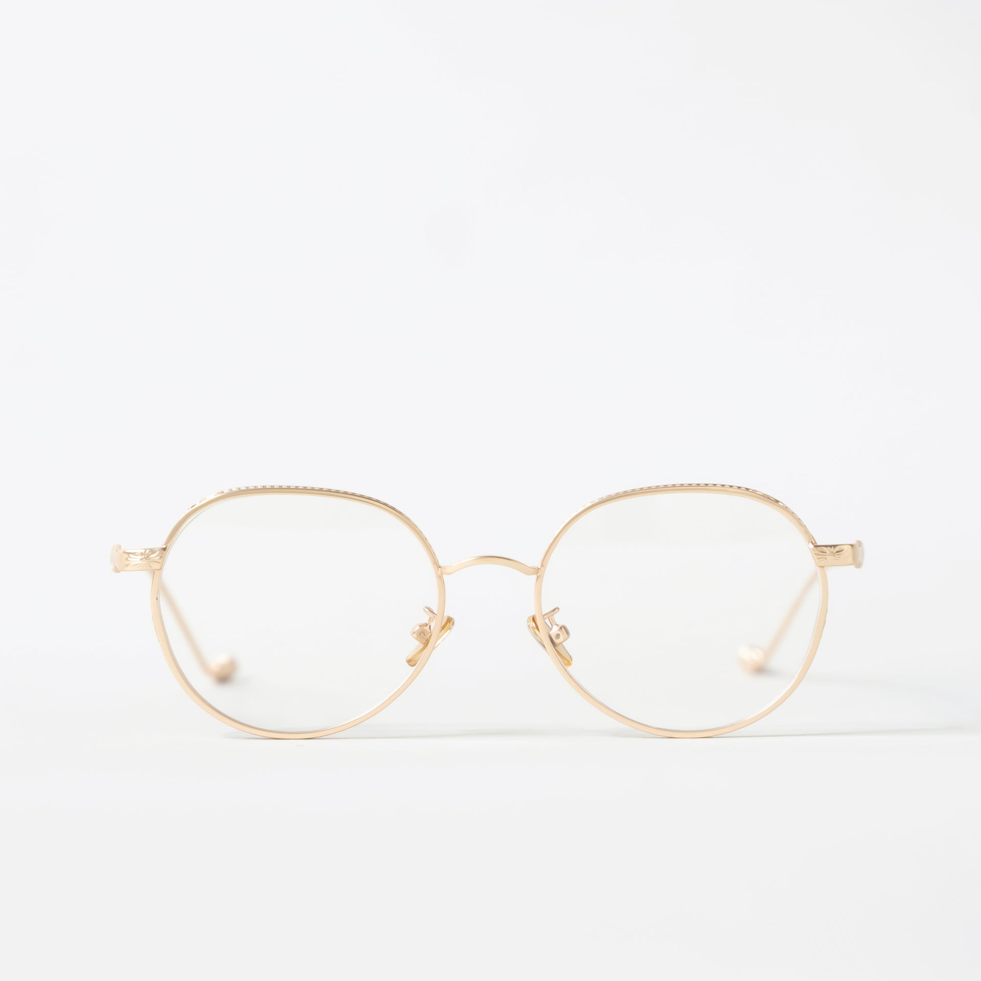 Rounded Gold Metal Frame Glasses