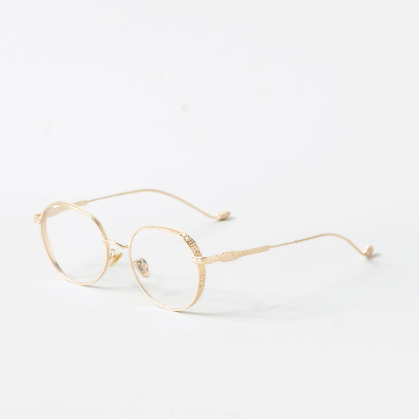 Rounded Gold Metal Frame Glasses