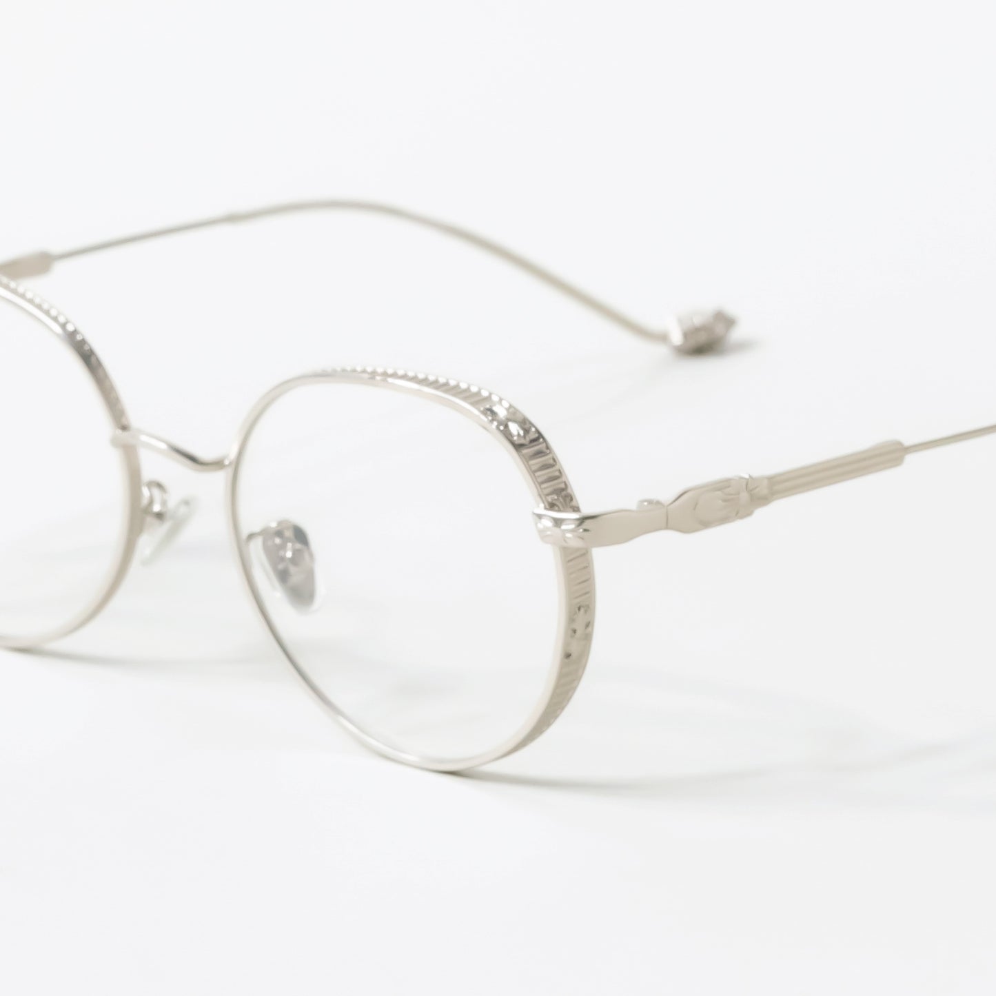 Rounded Silver Metal Frame Glasses
