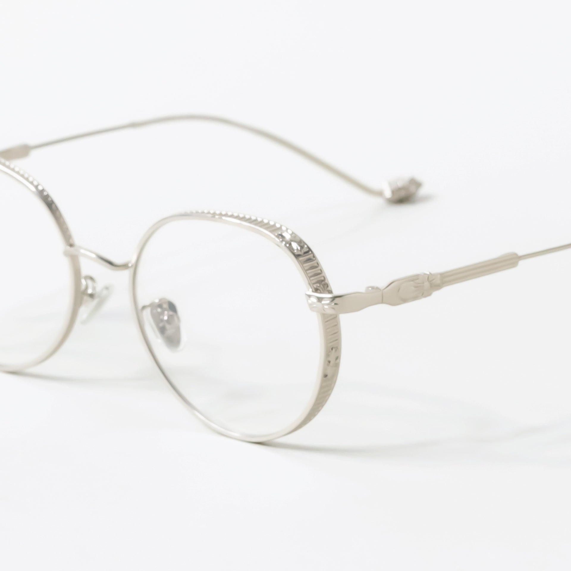 Rounded Silver Metal Frame Glasses