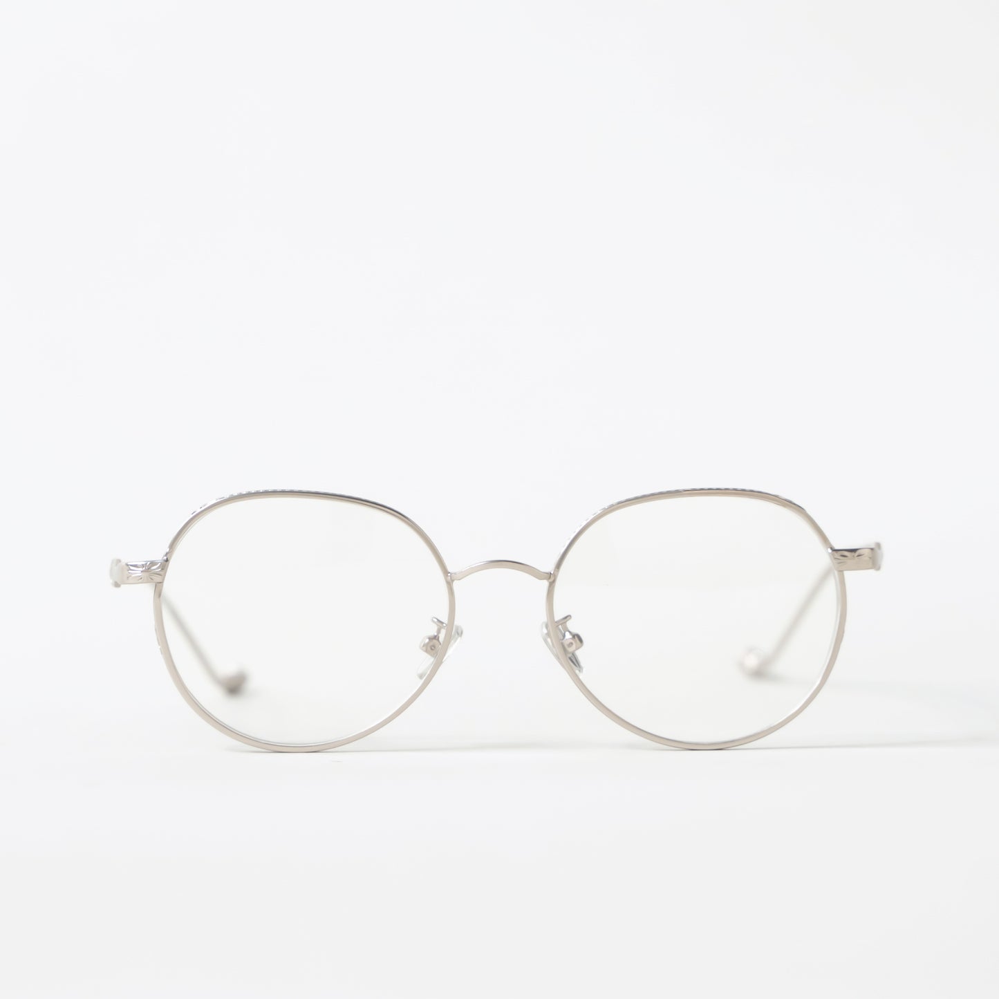 Rounded Silver Metal Frame Glasses