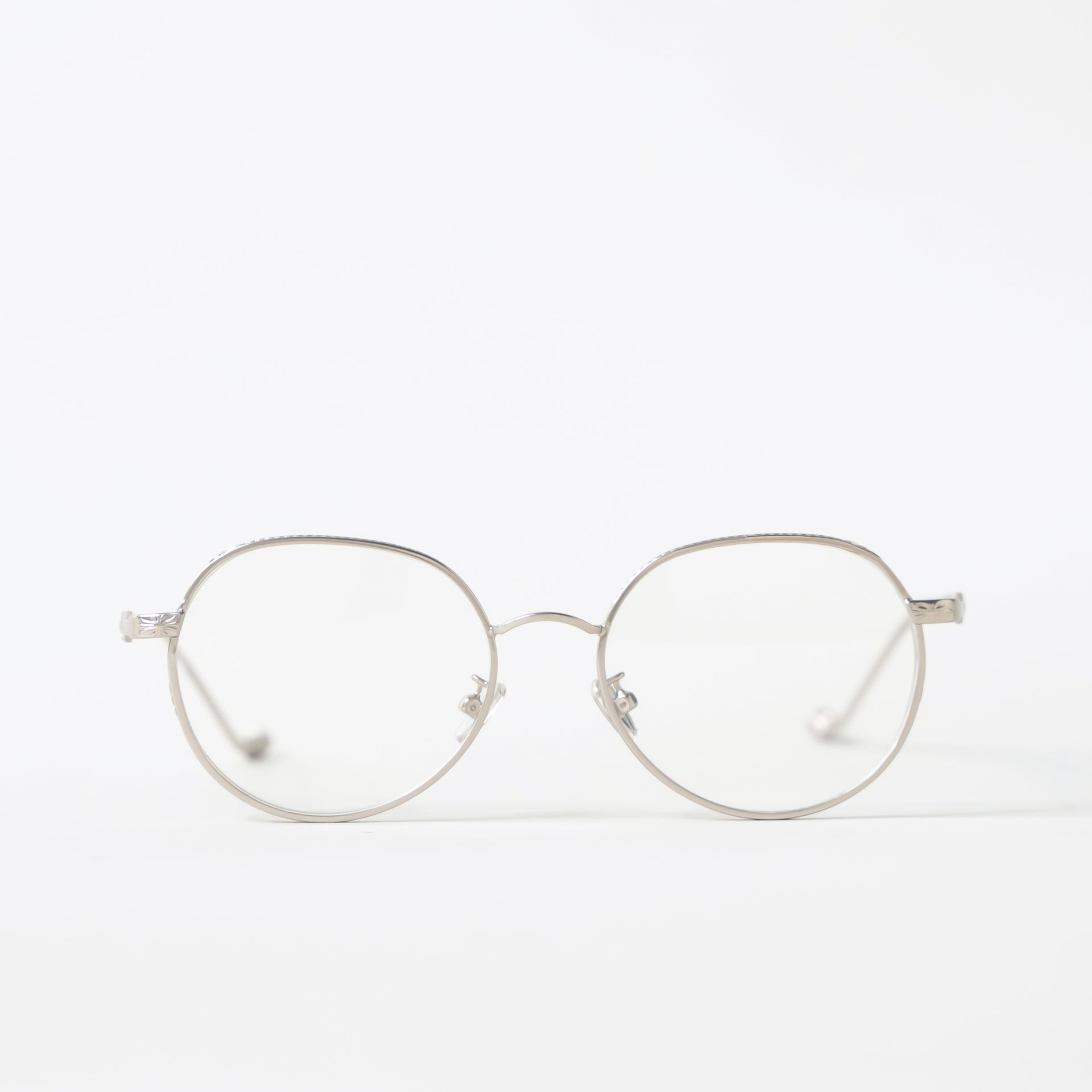 Rounded Silver Metal Frame Glasses