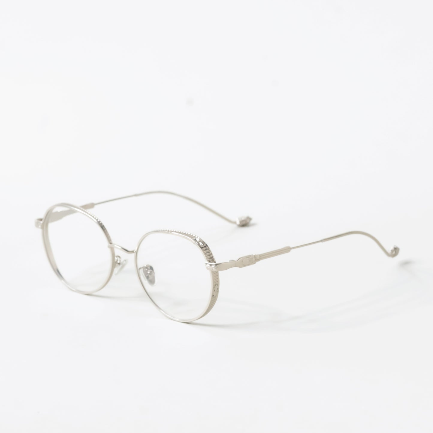 Rounded Silver Metal Frame Glasses