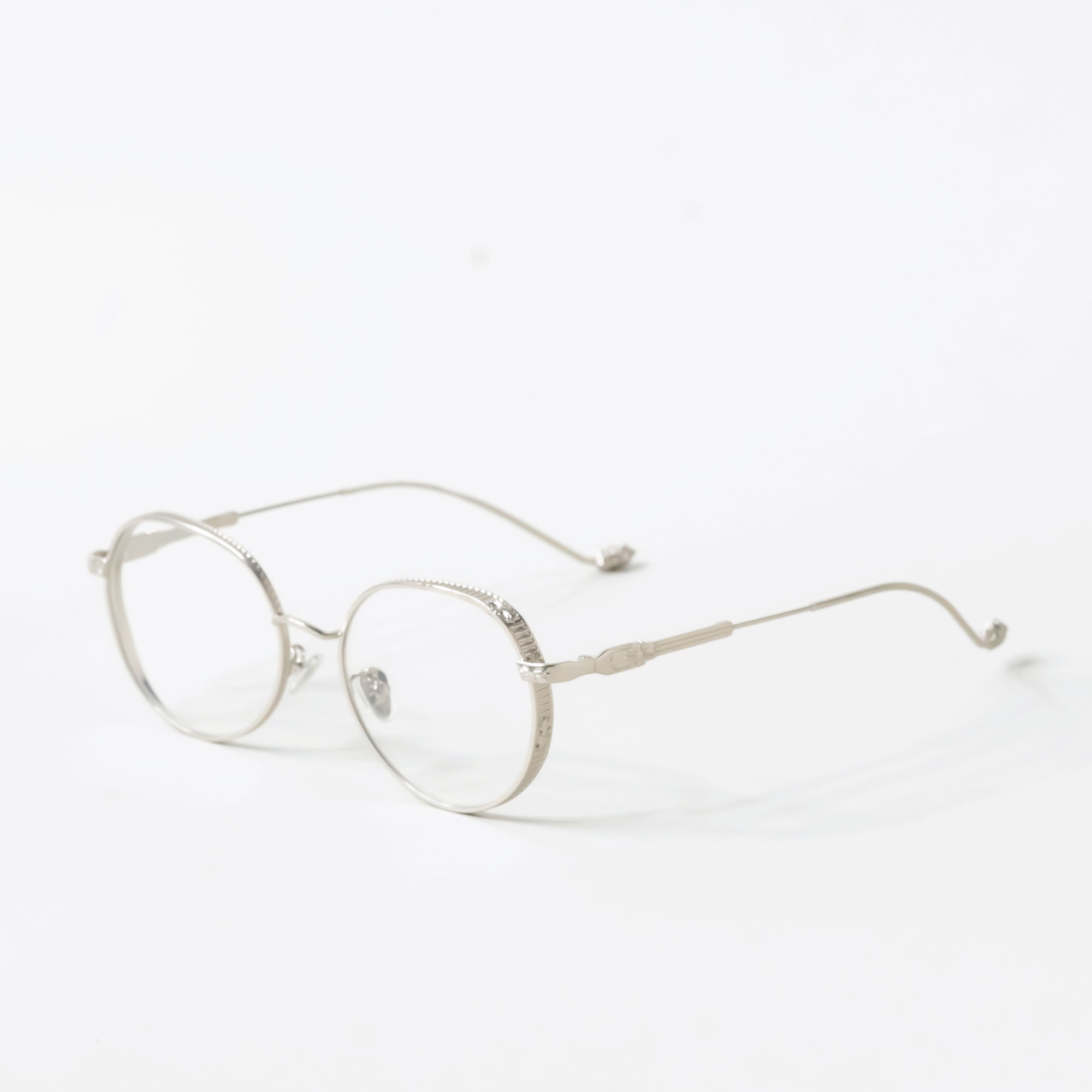 Rounded Silver Metal Frame Glasses