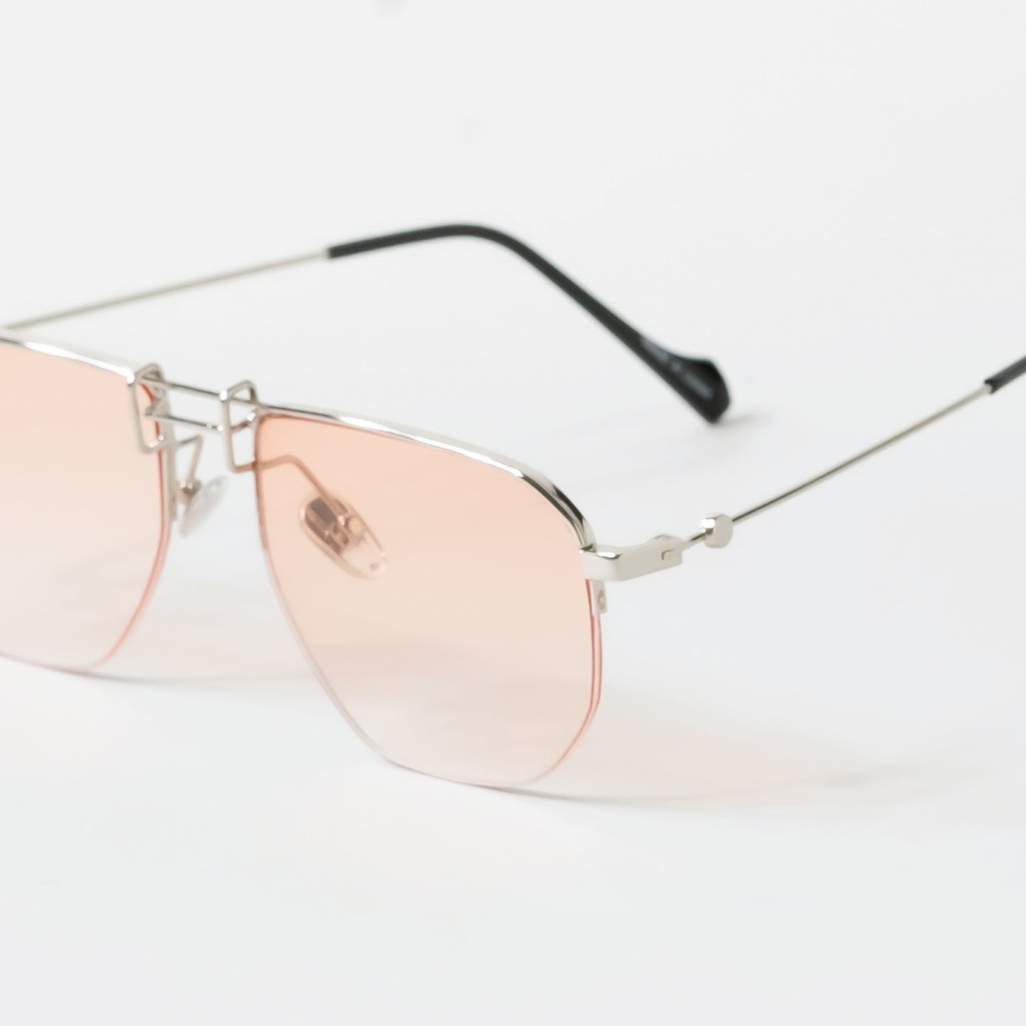 Pink Tinted Aviator Sunglasses with Metal Frame