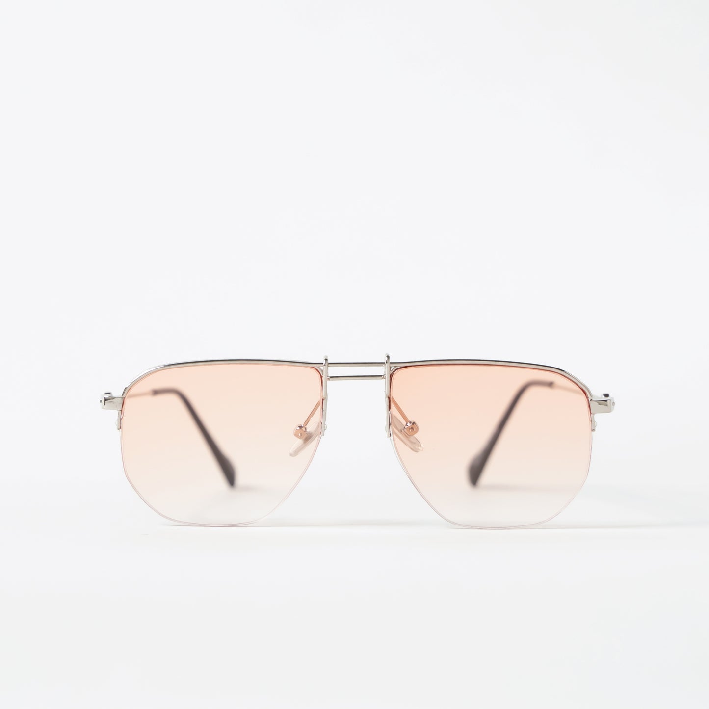 Pink Tinted Aviator Sunglasses with Metal Frame