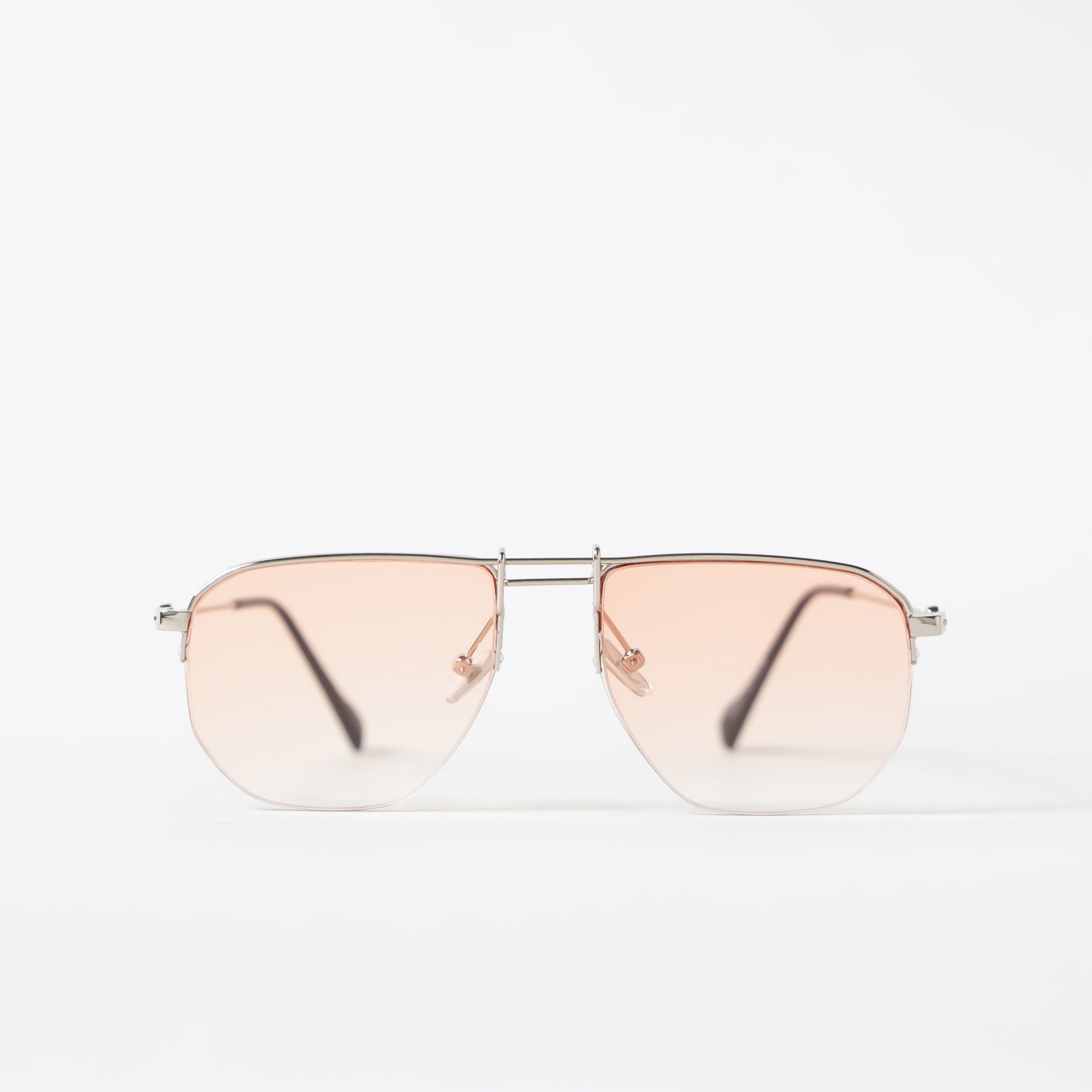 Pink Tinted Aviator Sunglasses with Metal Frame
