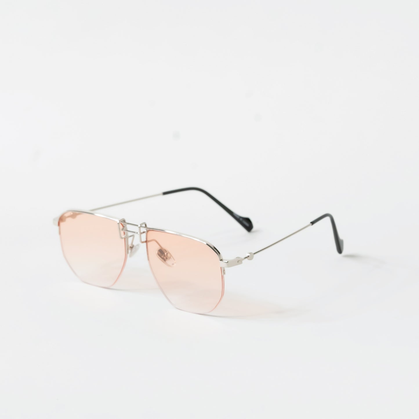 Pink Tinted Aviator Sunglasses with Metal Frame