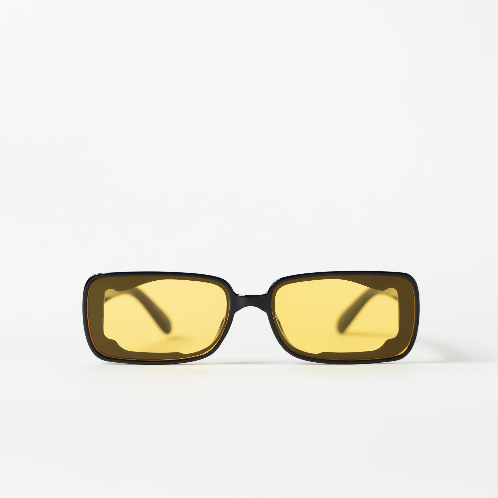 Yellow Tint Rectangle Inner Pattern Sunglasses