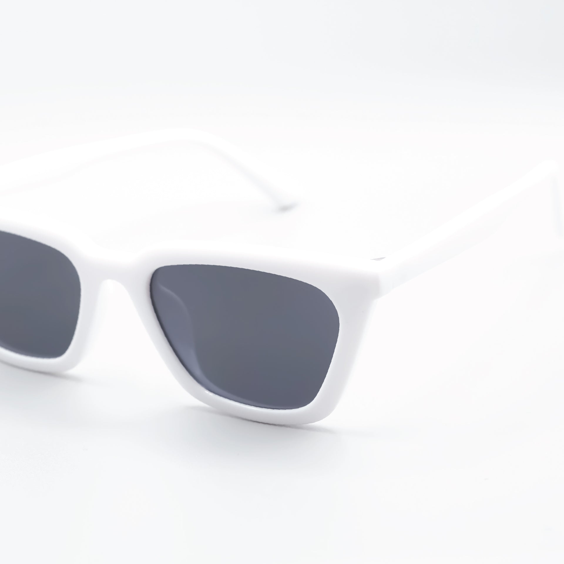 White Rectangle Cat Eye