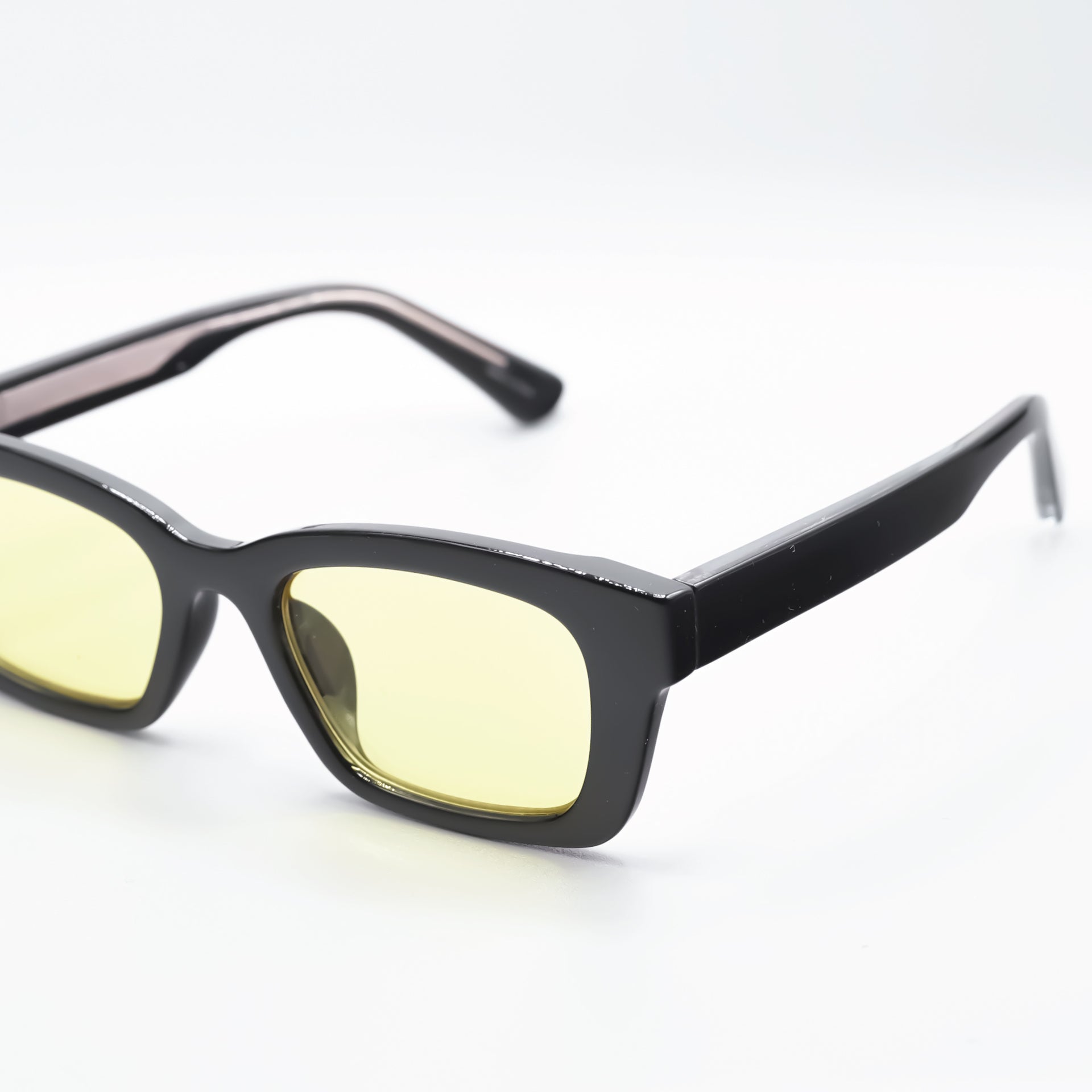 Yellow Tinted Bold Frame Rectangle Sunglasses